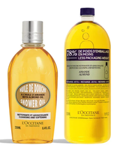 Load image into Gallery viewer, L'Occitane Almond Shower Oil & Refill Gift Set 250ml + 500ml 欧舒丹甜扁桃沐浴油套装(正装 + 补充装)