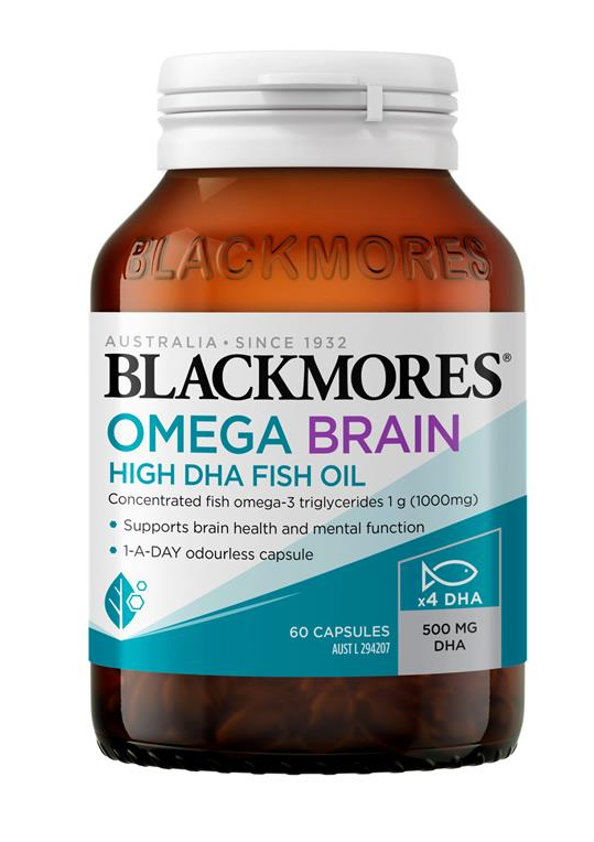 Blackmores Omega Brain High DHA Fish Oil 60 Capsules