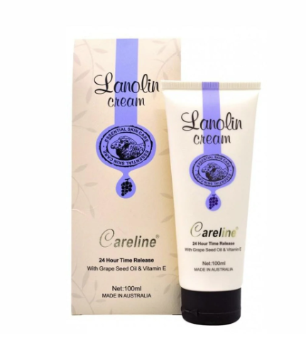 Careline Lanolin Cream With Grape Seed Oil & Vitamin E Tube 100ml