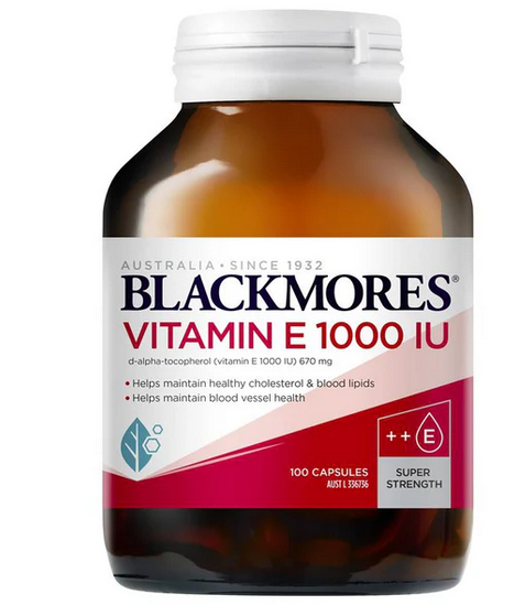 Blackmores维生素E软胶囊1000IU美容VE维他命E 100粒