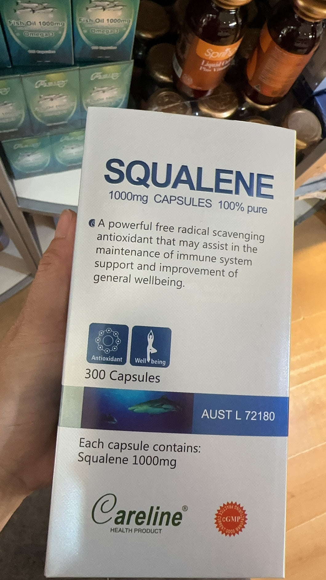 Careline Squalene 1000 mg 角鲨烯365 Capsules Gold