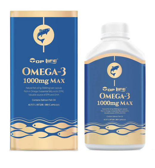 Top Life Omega3 Salmon Fish Oil 1000 mg 180 Capsules