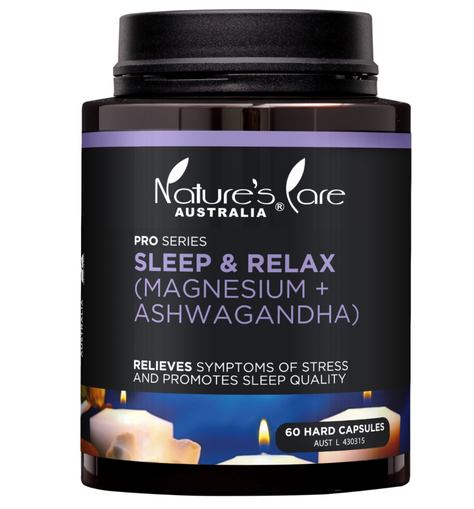 Nature's Care Pro Series Sleep and Relax Magnesium & Ashwagandah 60 Hard Capsules