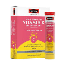 Load image into Gallery viewer, Swisse High Strength Vitamin C Effervescent strawberry Flavour高浓度维生素C泡腾片60片
